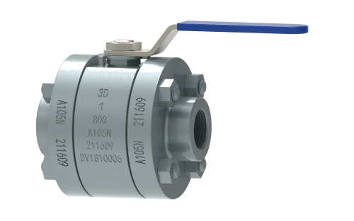 Three-Piece Forged Steel Ball Valve